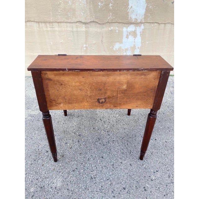 Antique Primitive Colonial Cherry Wood & Walnut Tall Schoolmasters Desk Table For Sale - Image 10 of 11