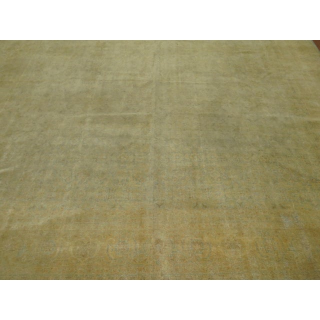 Early 20th Century Pale Green Yellow Persian Tabriz Rug For Sale - Image 12 of 12