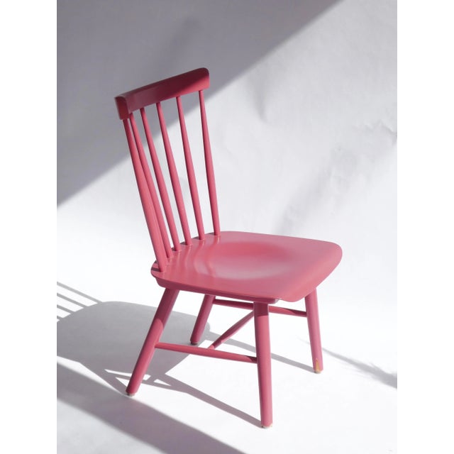 Mid-Century Modern Pink Wooden Chair For Sale - Image 6 of 11