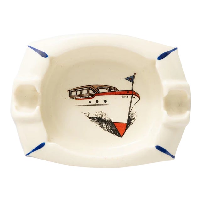 Porcelain Sport Yacht Ashtray For Sale