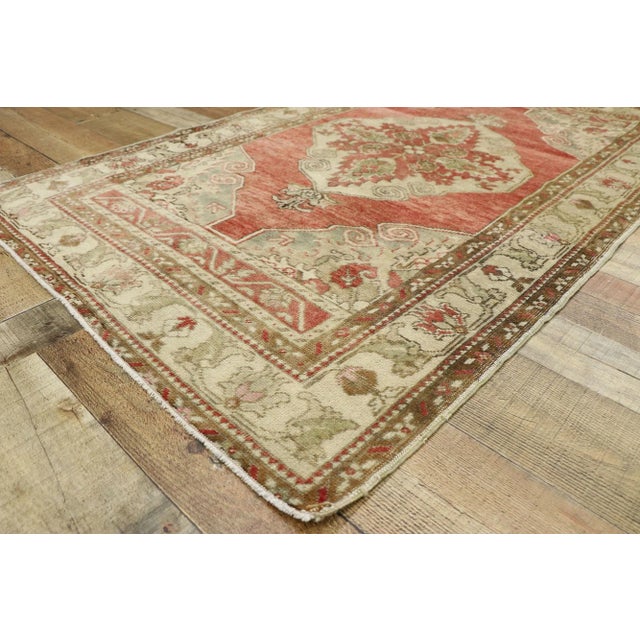 Mid 20th Century Vintage Turkish Oushak Rug 03'04 X 05'07 For Sale In Dallas - Image 6 of 10