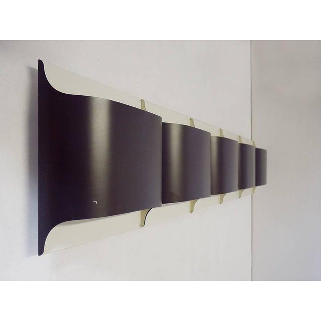 Elegant set of five metal wall panels by staff, germany, designed by r. Krueger & d. Witte 1968. Lighting: takes one large...