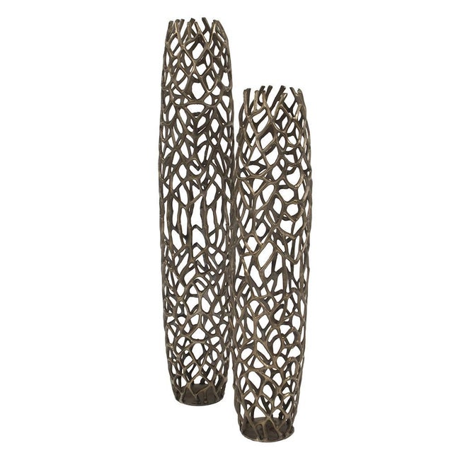 Kenneth Ludwig Chicago Bronze Aluminum Branch Vase- Small For Sale - Image 4 of 5