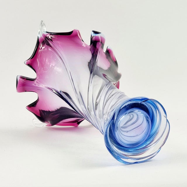 XL Mid-Century Twisted Murano Glass Vase From Fratelli Toso, Italy, 1960s For Sale - Image 9 of 9