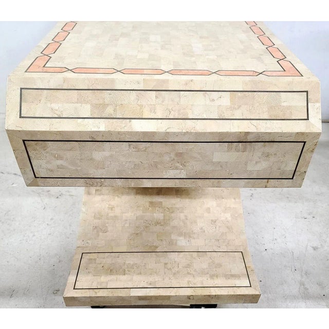 Stone Signed Vintage Tessellated Stone Console Dining Table Base For Sale - Image 7 of 13