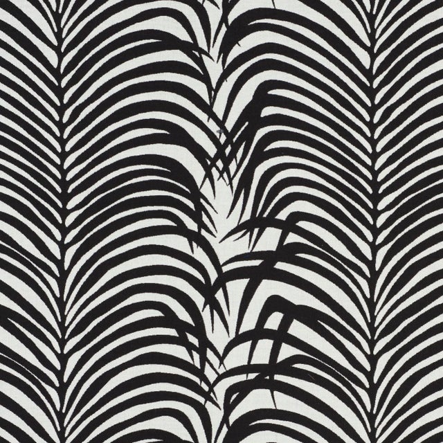 Contemporary Schumacher Zebra Palm Indoor/Outdoor Fabric in Black For Sale - Image 3 of 3