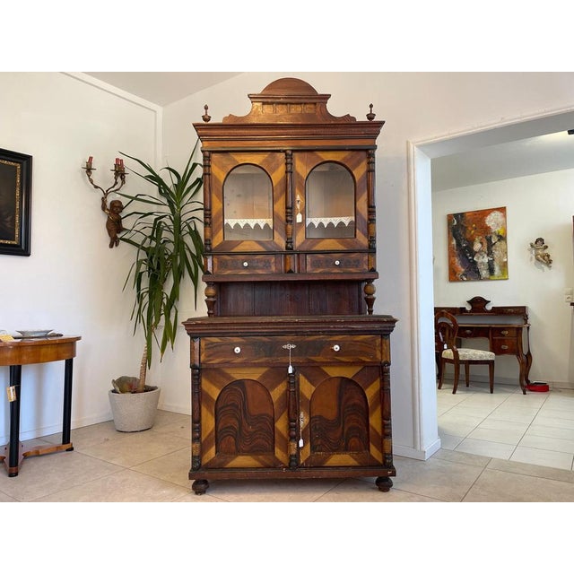 Pretty solid 2-piece kitchen buffet kitchen credenza natural wood Dimensions: height x width x depth 197 x 113 x 54 For...