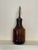 Brown Vintage Arts & Crafts Decorative Amber Art Glass & Cut Crystal Bottle Styled After Karla Walz For Sale - Image 8 of 9