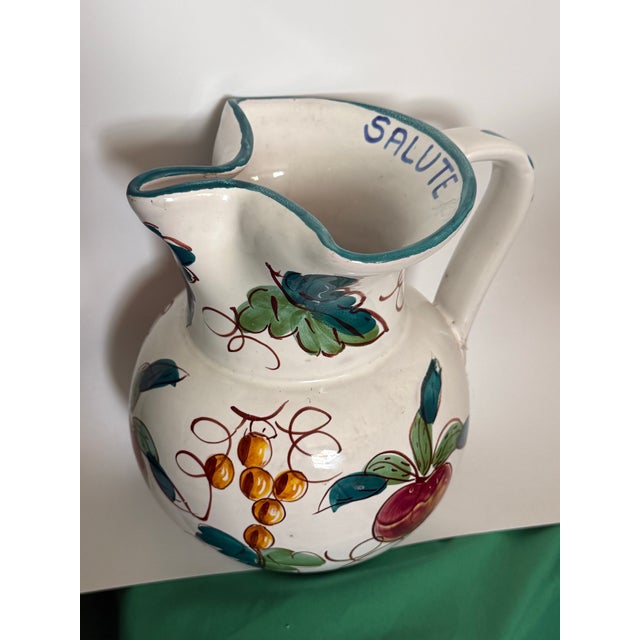 1940's Italian Vintage Hand Painted "Made in Italy Prince Macaroni Spaghetti" Lowell Mass Pitcher For Sale - Image 10 of 16