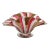 Vintage Italian Art Glass Footed Bowl Murano Glittery Copper Aventurine Pink Red White Ribbons Dish For Sale
