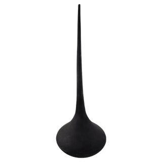 Colossal Matt Black Drop-Shaped Murano Vase For Sale