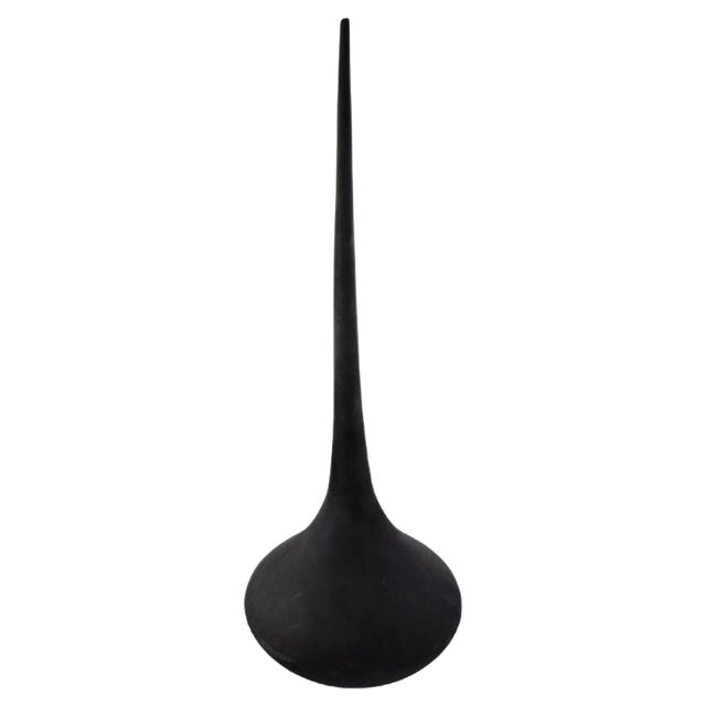 Colossal Matt Black Drop-Shaped Murano Vase For Sale