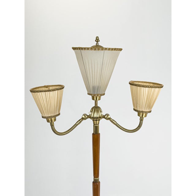 1940s Modern Floor Lamp in Mahogany, Sweden, 1940s For Sale - Image 5 of 12