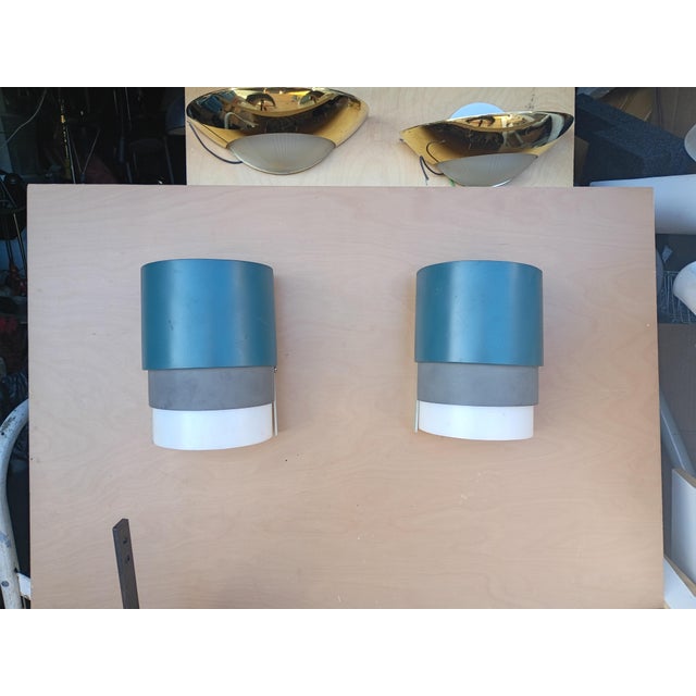 Custom Made a Pair of Color Wall Sconces. W For Sale In San Diego - Image 6 of 8
