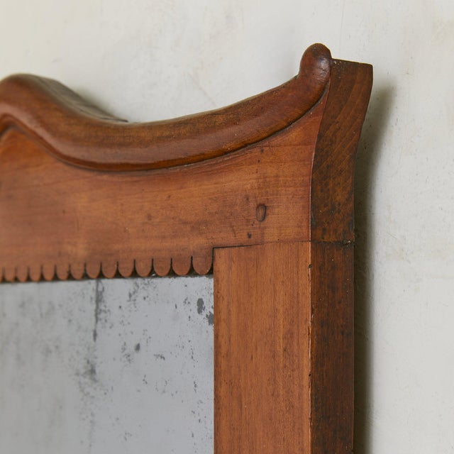 19th Century Italian Neoclassical Cherry Wood Wall Mirror, 19th Century For Sale - Image 5 of 11