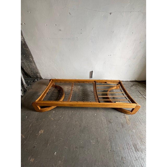 Mid Century Chaise Lounge Day Bed Solid Oak Howard MFG For Sale - Image 10 of 11