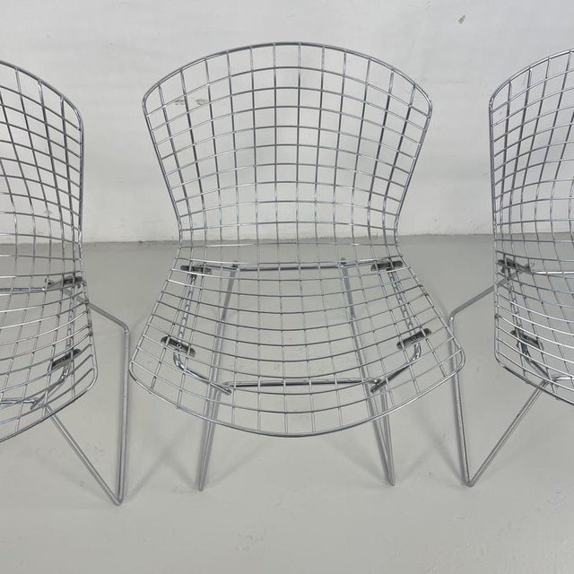 Harry Bertoia Vintage Side Chairs in Chrome by Harry Bertoia, 1950s, Set of 4 For Sale - Image 4 of 17