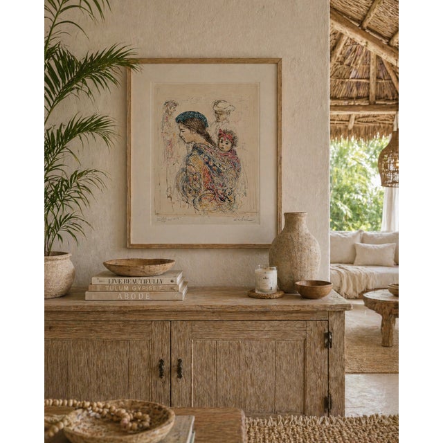 1970s Edna Hibel "Guatemalan Mother and Child" - II 90/112 Ed 475 - Signed Lithograph on Japan Paper - 12 X 16 - Child Portrait Unframed For Sale - Image 4 of 9