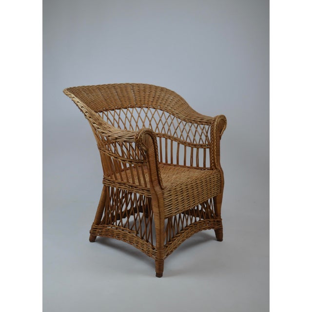 20th Century Wicker Armchairs with Rolled Arms, 1920, Set of 2 For Sale - Image 8 of 18