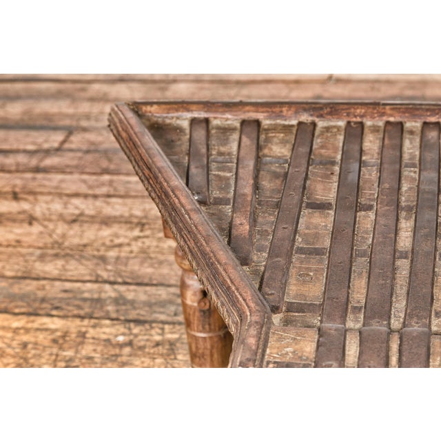 Bullock Cart Rustic Coffee Table with Twisted Iron Stretchers, 19th Century For Sale - Image 9 of 12