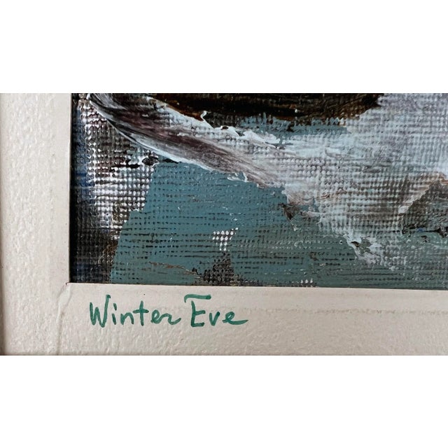 "Winter Eve" Snow in Santa Fe New Mexico - Oil on Paper by Jina P. De Amusategui For Sale In Monterey, CA - Image 6 of 6