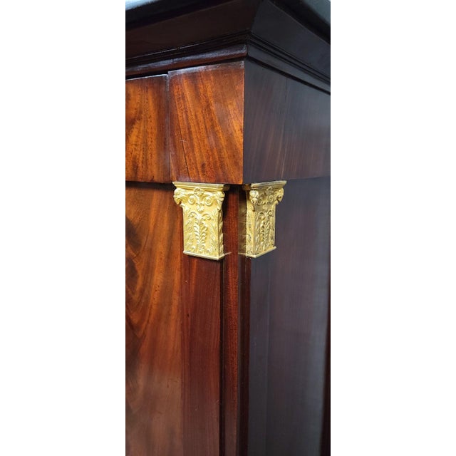 Wood Empire Four-Column Secretaire in Flame Mahogany with Gilt Bronze Mounts For Sale - Image 7 of 13