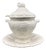 Mid Century California Pottery White Grape Vine Tureen With Ladle and Underplate For Sale
