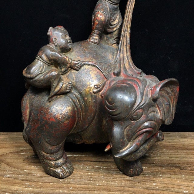 Bronze Vintage Bronze Sculpture of Boys Playing on an Elephant For Sale - Image 8 of 9