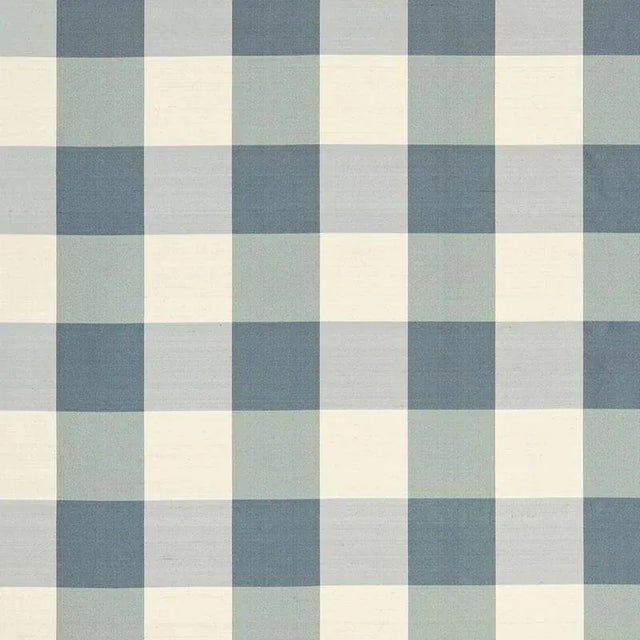 Schumacher Montgomery Silk Plaid Fabric in Lakeside For Sale