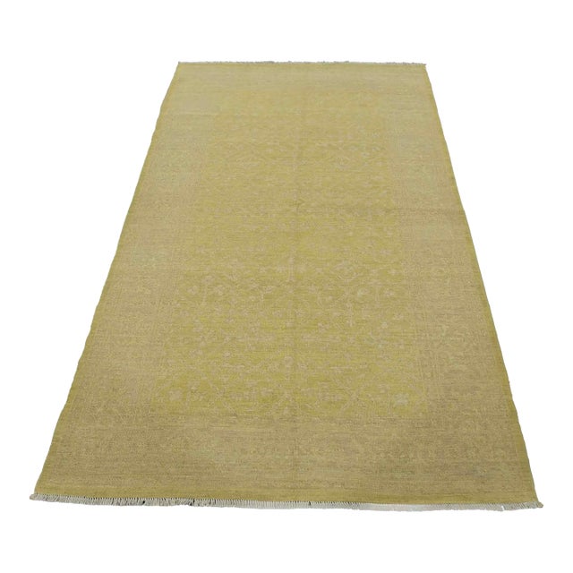 Ziegler Rug 5’3” X 8’2” Green Wool Modern Hand-Knotted Oriental Carpet For Sale