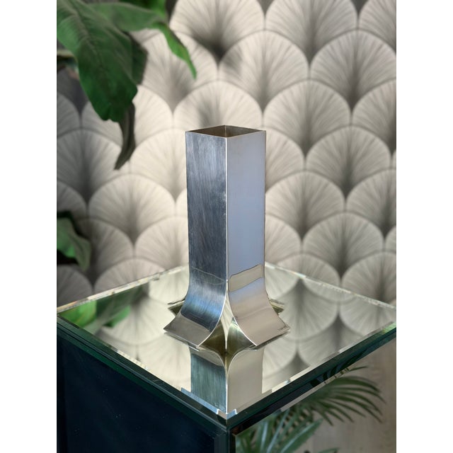Vintage Mid-Century Modern Italian "Stele" Silver Vases/Candlestick Holders by Lino Sabattini For Sale - Image 17 of 17