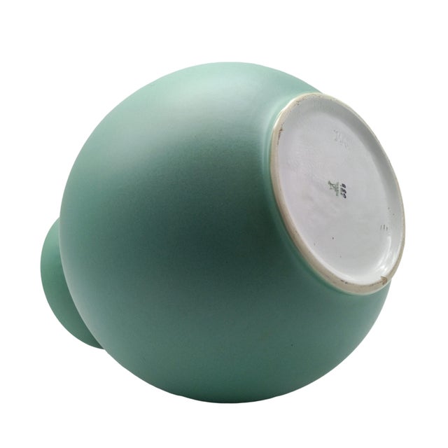 Mid-Century Modern Vintage Green Ceramic Vase by Giovanni Gariboldi for Richard Ginori, 1950s For Sale - Image 3 of 9