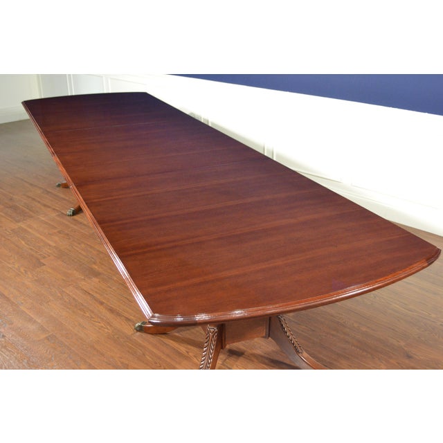 Contemporary Large Mahogany Rectangular Triple Pedestal Conference Table by Leighton Hall For Sale - Image 3 of 11