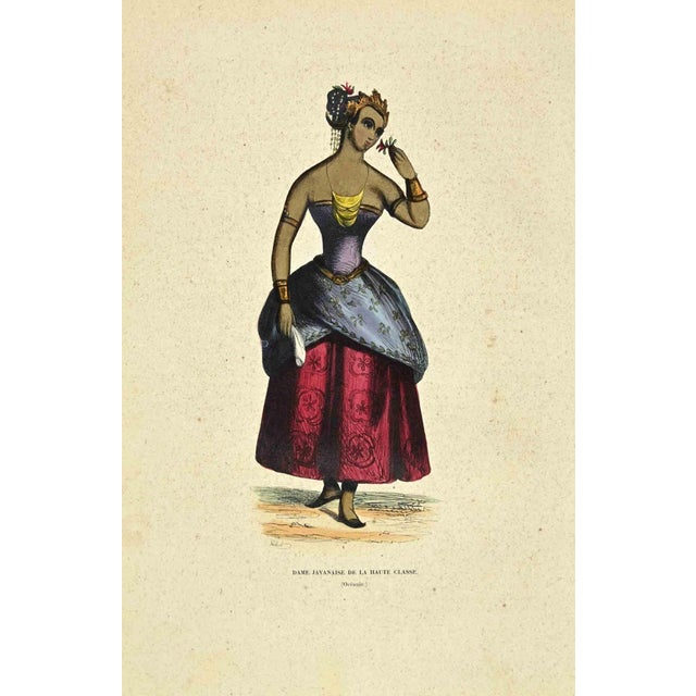 Javanese Lady of the High Class is a hand colored lithographs made by Auguste Wahlen in 1844. Good condition. The artwork...