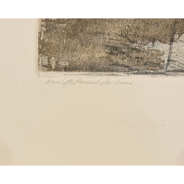 1969 William Patterson Head of Da Vinci Modern Etching For Sale - Image 4 of 5