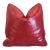 Red Brazilian Tanned Leather Feather/Down Pillow For Sale