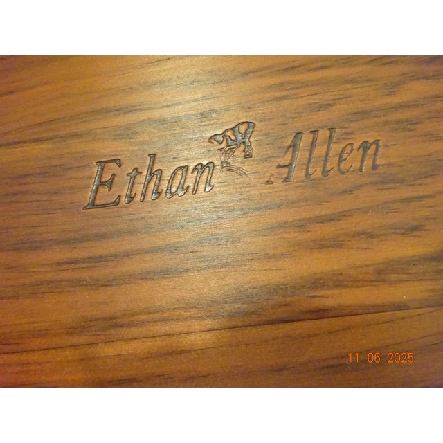 Vintage Ethan Allen shelving in excellent condition. Medium brown wood tone with vivid graining. 30", 24", 18" X 8" Deep,...