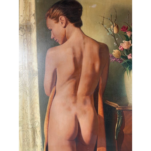 1960s 1960s Nat Krate (1918–2013) “The Awakening” Original Oil on Canvas Painting in Silver Wood Frame For Sale - Image 5 of 18