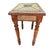 A beautifully crafted vintage side table combining a woven rattan top with a geometric inlay pattern and a central...