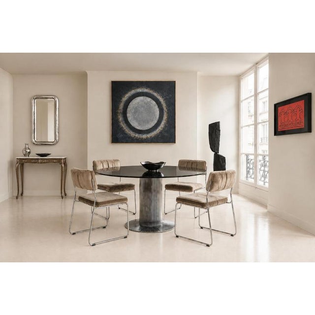 Italian vintage table Year of manufacture – 1970 – entered Designer Gastone Rinaldi Metal and tinted glass Excellent...