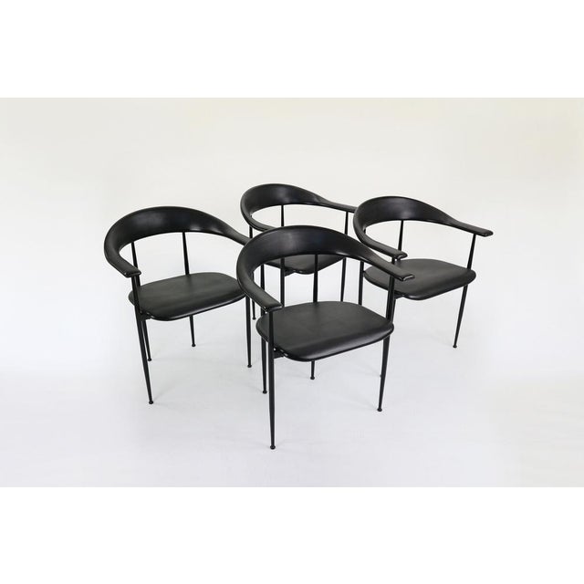 Vintage Black P40 Armchair by Giancarlo Vegni for Fasem, 1980s For Sale - Image 3 of 10