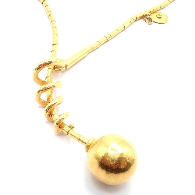 1990s Gurhan Vertigo Yellow Gold Lariat Beaded Spiral Necklace For Sale - Image 12 of 13