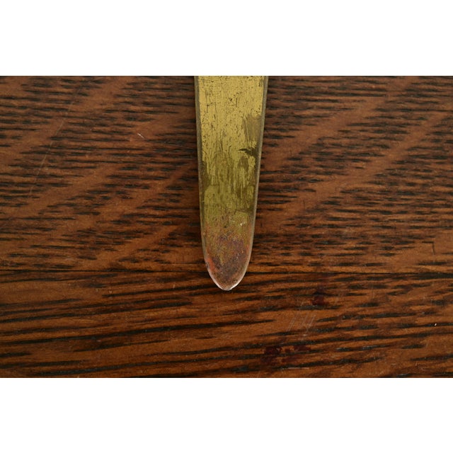 Roycroft Arts & Crafts Hammered Brass Over Copper Letter Opener For Sale - Image 9 of 12