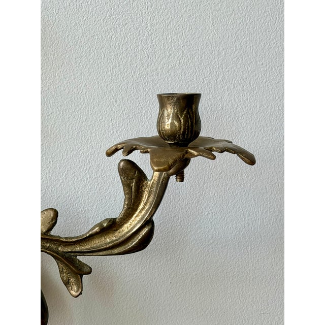 Brass Vintage Brass Wall Sconce With Medusa Motif For Sale - Image 8 of 14