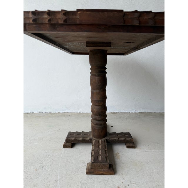 Vintage Hand Carved Tramp Style Side Table For Sale - Image 9 of 10