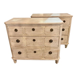 Pair of Swedish Neo-Classical Style Hand Painted Bedside Tables For Sale