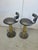 Design For Leisure Vintage 1980s Designs for Leisure Ltd. Bar Stools - Postmodern Brass & Chrome Swivel Stools - Pair For Sale - Image 4 of 8