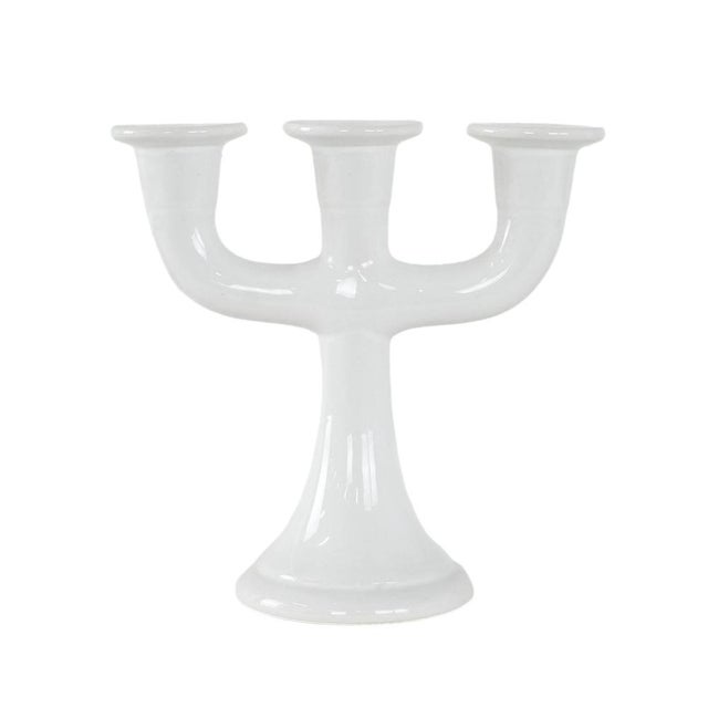 White Swedish Ceramic Candleholder from Guldkroken Hjo, 1970s For Sale - Image 8 of 8