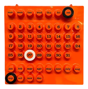 Vintage Italian Wall Perpetual Orange Calendar by Della Beffa for Ring a Date, 2000s