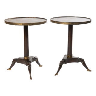 Early 20th Century Pair of Round Side Tables With Isle of Man Tripod Bases For Sale